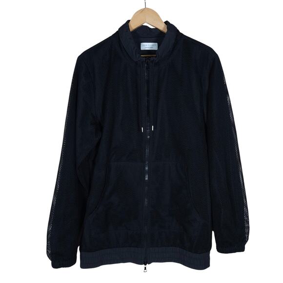 John Elliott Mens Jacket 3 Black Mesh Zip Lightweight Bomber Edgy Streetwear - Picture 1 of 14
